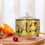 Maxbell Ramadan Tray Gold Durable with Lid Serving Tray for Kitchen Table Gold