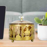 Maxbell Ramadan Tray Gold Durable with Lid Serving Tray for Kitchen Table Gold