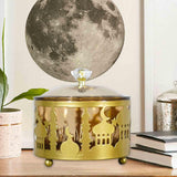 Maxbell Ramadan Tray Gold Durable with Lid Serving Tray for Kitchen Table Gold