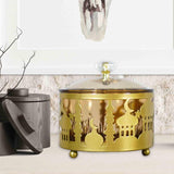 Maxbell Ramadan Tray Gold Durable with Lid Serving Tray for Kitchen Table Gold