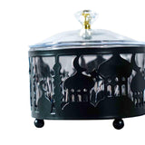 Maxbell Ramadan Tray Gold Durable with Lid Serving Tray for Kitchen Table Black