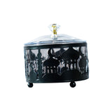 Maxbell Ramadan Tray Gold Durable with Lid Serving Tray for Kitchen Table Black