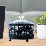 Maxbell Ramadan Tray Gold Durable with Lid Serving Tray for Kitchen Table Black