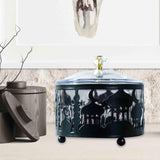 Maxbell Ramadan Tray Gold Durable with Lid Serving Tray for Kitchen Table Black