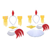 Maxbell 3xChicken Animal Costume Cute Easter Chicken Head Hoop Set for Holiday Cosplay 5 piece