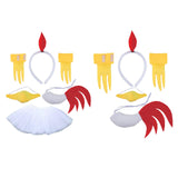 Maxbell 3xChicken Animal Costume Cute Easter Chicken Head Hoop Set for Holiday Cosplay 5 piece
