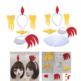 Maxbell 2xChicken Animal Costume Cute Easter Chicken Head Hoop Set for Holiday Cosplay 5 piece