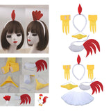 Maxbell 2xChicken Animal Costume Cute Easter Chicken Head Hoop Set for Holiday Cosplay 5 piece