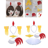 Maxbell 3xChicken Animal Costume Cute Easter Chicken Head Hoop Set for Holiday Cosplay 5 piece