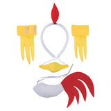 Maxbell 2xChicken Animal Costume Cute Easter Chicken Head Hoop Set for Holiday Cosplay 5 piece