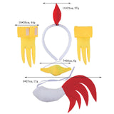 Maxbell 2xChicken Animal Costume Cute Easter Chicken Head Hoop Set for Holiday Cosplay 5 piece