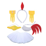 Maxbell 3xChicken Animal Costume Cute Easter Chicken Head Hoop Set for Holiday Cosplay 6 piece
