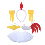 Maxbell 2xChicken Animal Costume Cute Easter Chicken Head Hoop Set for Holiday Cosplay 6 piece