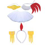 Maxbell 2xChicken Animal Costume Cute Easter Chicken Head Hoop Set for Holiday Cosplay 6 piece