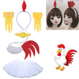 Maxbell 2xChicken Animal Costume Cute Easter Chicken Head Hoop Set for Holiday Cosplay 6 piece