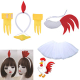 Maxbell 2xChicken Animal Costume Cute Easter Chicken Head Hoop Set for Holiday Cosplay 6 piece