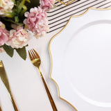 Maxbell 10 Pieces Charger Plates Durable Kitchen Plates for Reception Events Kitchen White