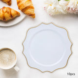 Maxbell 10 Pieces Charger Plates Durable Kitchen Plates for Reception Events Kitchen White