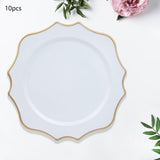 Maxbell 10 Pieces Charger Plates Durable Kitchen Plates for Reception Events Kitchen White