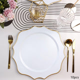 Maxbell 10 Pieces Charger Plates Durable Kitchen Plates for Reception Events Kitchen White