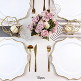 Maxbell 10 Pieces Charger Plates Durable Kitchen Plates for Reception Events Kitchen White