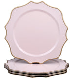 Maxbell 10 Pieces Charger Plates Durable Kitchen Plates for Reception Events Kitchen Pink