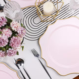 Maxbell 10 Pieces Charger Plates Durable Kitchen Plates for Reception Events Kitchen Pink