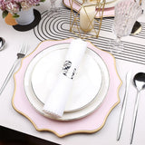 Maxbell 10 Pieces Charger Plates Durable Kitchen Plates for Reception Events Kitchen Pink