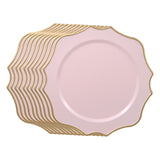Maxbell 10 Pieces Charger Plates Durable Kitchen Plates for Reception Events Kitchen Pink