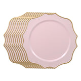 Maxbell 10 Pieces Charger Plates Durable Kitchen Plates for Reception Events Kitchen Pink
