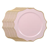 Maxbell 10 Pieces Charger Plates Durable Kitchen Plates for Reception Events Kitchen Pink