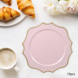Maxbell 10 Pieces Charger Plates Durable Kitchen Plates for Reception Events Kitchen Pink