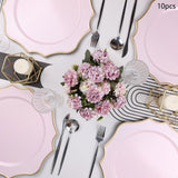 Maxbell 10 Pieces Charger Plates Durable Kitchen Plates for Reception Events Kitchen Pink