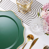 Maxbell 10 Pieces Charger Plates Durable Kitchen Plates for Reception Events Kitchen Green