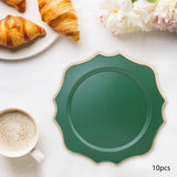 Maxbell 10 Pieces Charger Plates Durable Kitchen Plates for Reception Events Kitchen Green