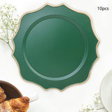 Maxbell 10 Pieces Charger Plates Durable Kitchen Plates for Reception Events Kitchen Green