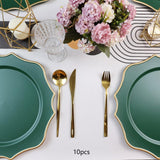 Maxbell 10 Pieces Charger Plates Durable Kitchen Plates for Reception Events Kitchen Green
