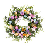 Maxbell Easter Egg Flower Wreath Easter Door Garland for Front Door Patio Porch Home
