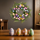 Maxbell Easter Egg Flower Wreath Easter Door Garland for Front Door Patio Porch Home