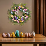 Maxbell Easter Egg Flower Wreath Easter Door Garland for Front Door Patio Porch Home