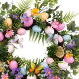 Maxbell Easter Egg Flower Wreath Easter Door Garland for Front Door Patio Porch Home