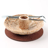 Incense Holder Home Fragrance with Mat Tweezer DIY Supplies Sage Burner Bowl Beige