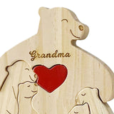 Bear Family Wood Puzzle Unique DIY Toy Bear Family Ornament Thoughtful Gifts