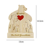 Bear Family Wood Puzzle Unique DIY Toy Bear Family Ornament Thoughtful Gifts