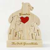 Bear Family Wood Puzzle Unique DIY Toy Bear Family Ornament Thoughtful Gifts