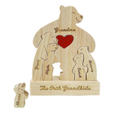 Bear Family Wood Puzzle Unique DIY Toy Bear Family Ornament Thoughtful Gifts