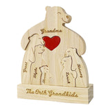 Bear Family Wood Puzzle Unique DIY Toy Bear Family Ornament Thoughtful Gifts