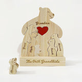 Bear Family Wood Puzzle Unique DIY Toy Bear Family Ornament Thoughtful Gifts