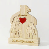 Bear Family Wood Puzzle Unique DIY Toy Bear Family Ornament Thoughtful Gifts