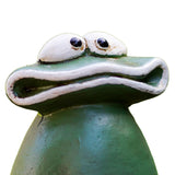 Maxbell Maxbell Flat Mouth Frog Statue Resin Ornament Cute Hand Painted for Home Office Decor Size S